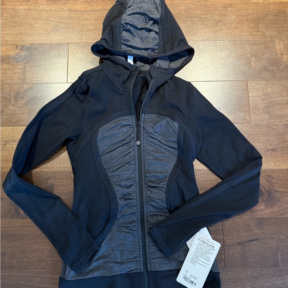 lululemon athletica Black and Gray Hooded Jacket